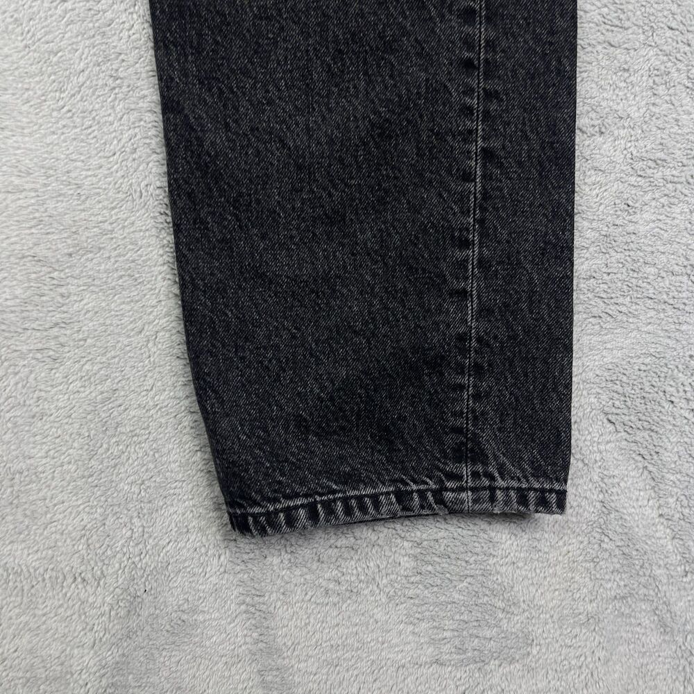 Zara Jeans Men 32 Black Straight Leg Denim Pants Faded Wash 100% Cotton - Picture 4 of 14